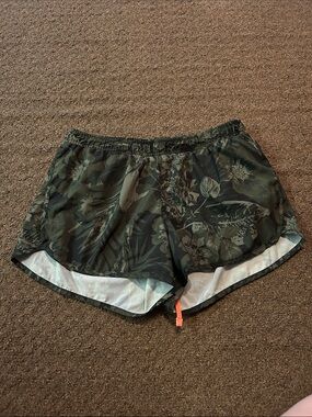 Womens Dark Green Floral Athletic Shorts Old Navy Active